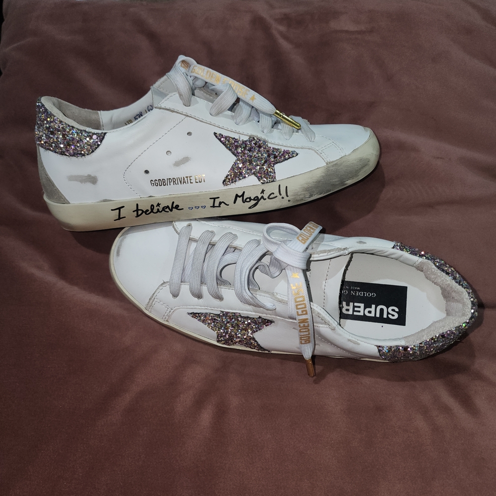 Golden ☆ Goose Women's 36 Glitter Star Sneakers - I BELIEVE ♡♡♡ IN MAGIC!!